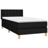 Box Spring Bed with Mattress Black 80x200 Cm Fabric