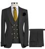 Мужские европейские и американские двубортные костюмы Slim-Fit: Профессиональные и свадебные комплекты из трех предметов