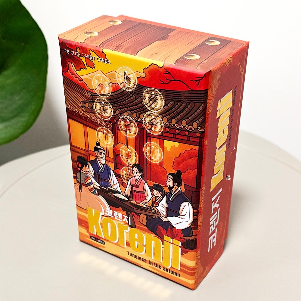 Korenji Tarot 78 Cute Korean Hanbok Style Cards Timeless in The Autumn Chibi Tarot Deck for Collectors in Rigid Box 12*7cm