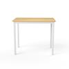 Dining Table Set, Bar Table with 2 Dining Benches, Industrial Breakfast Table for Kitchen, Living Room, Party Room, Natural Color and White
