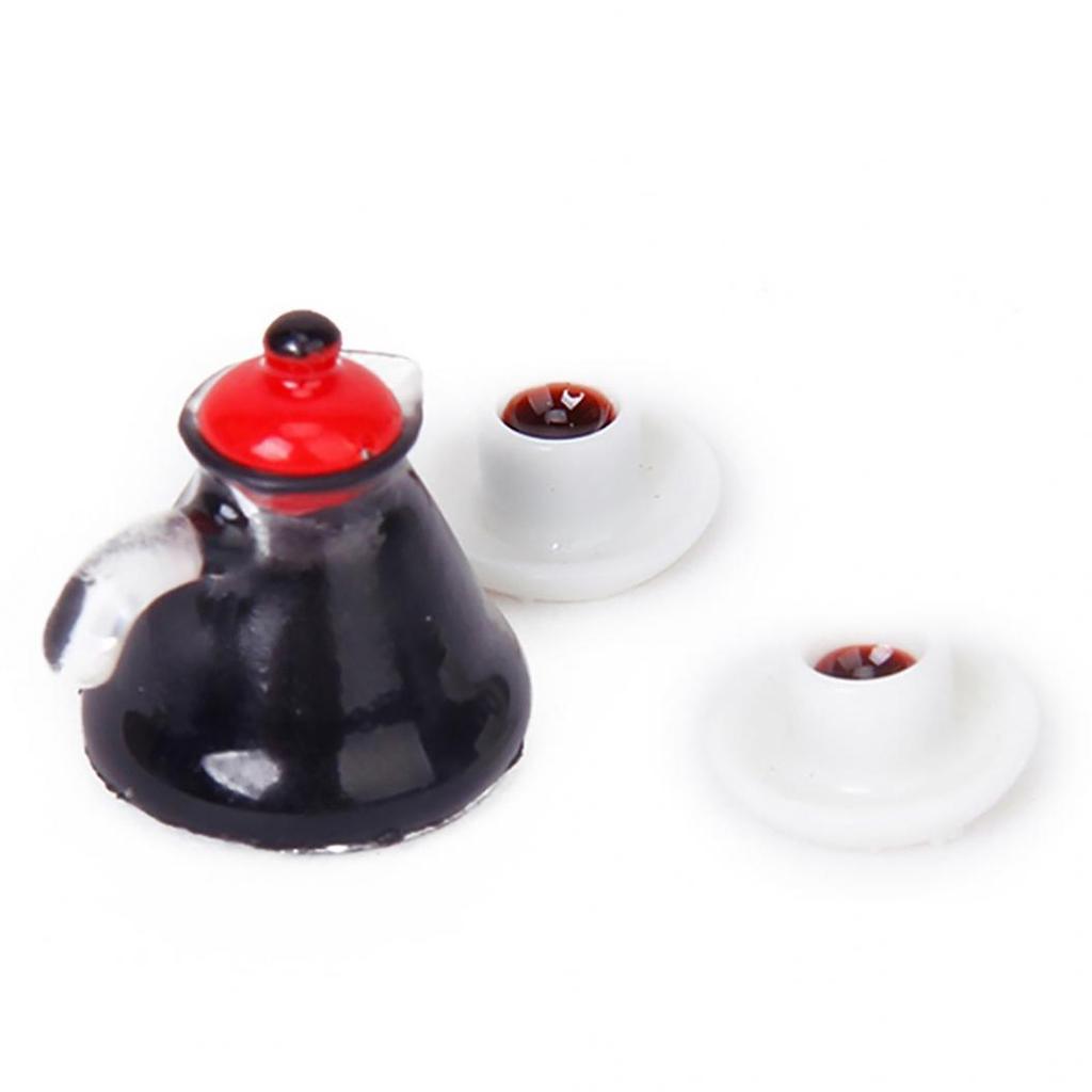 3 шт., мини-кофейник, чашка, игрушка, миниатюрная модель для кукольного домика 1/12 1/6, аксессуары