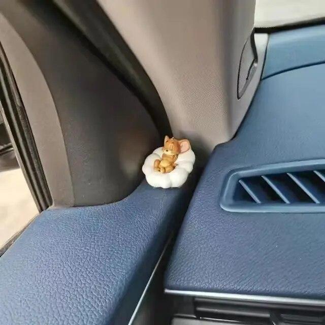 Украшение автомобиля «Кот и Том Джерри» Автомобиль Милая поверхность стола Кукла ручной работы Маленькое украшение