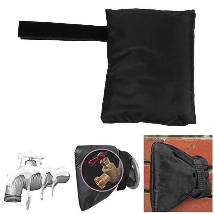 Housse pour Robinet Extérieur - SHIPENOPHY - Protège Robinet Anti Gel - Imperméable - 2 Pièces - Noir