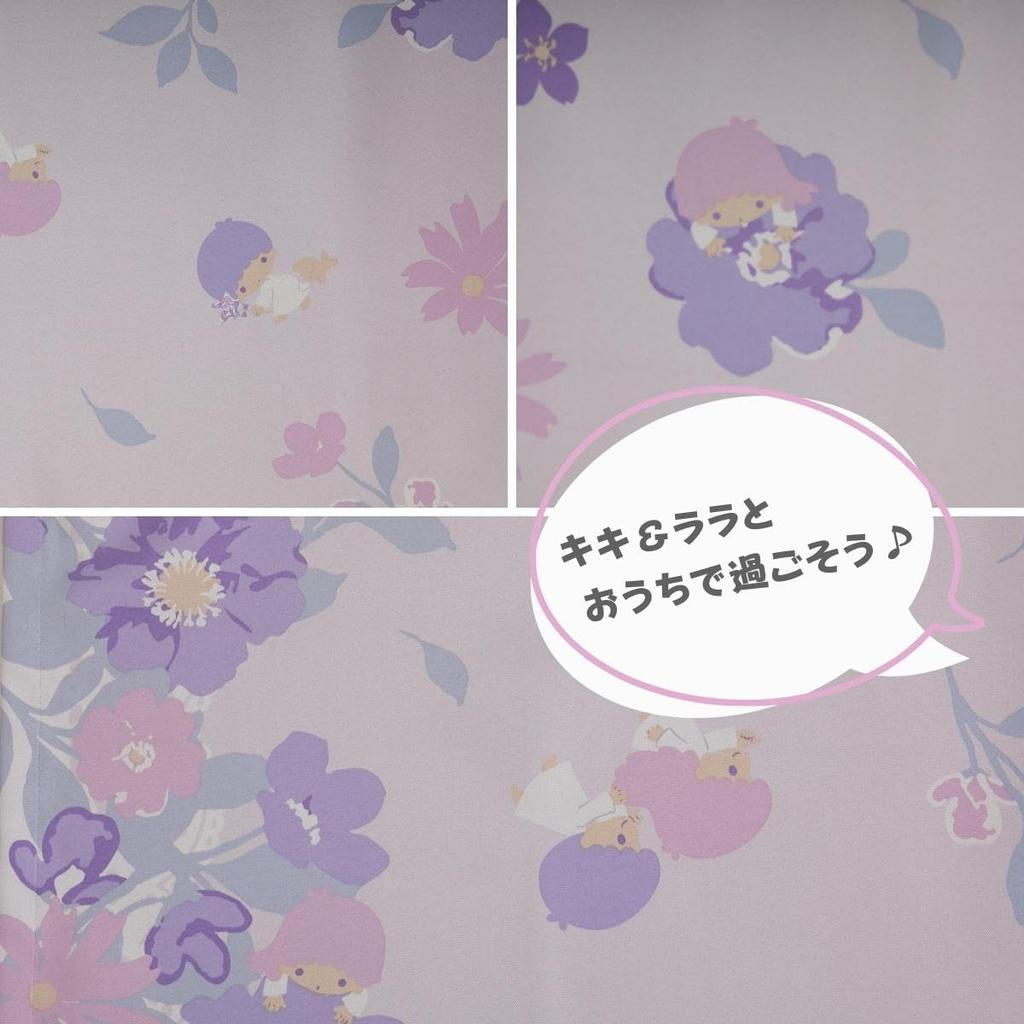 Sanrio Kiki Lala Premium Blackout Set of Made In 100cm X Light Character & Curtains, 2, Japan, 192cm, 99.99% Blocking, Washable, Design, SS-11-203-30