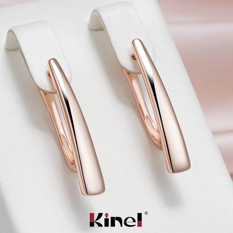 Женские серьги Kinel в форме розового золота V-образной формы, винтажные свадебные украшения