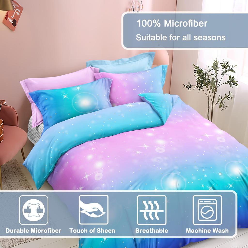 3 шт. цветной радужной постельного белья градиент розовый синий Y2K гостевой номер пододеяльник комплект (1шт* Пододеяльник + 2шт Наволочки)