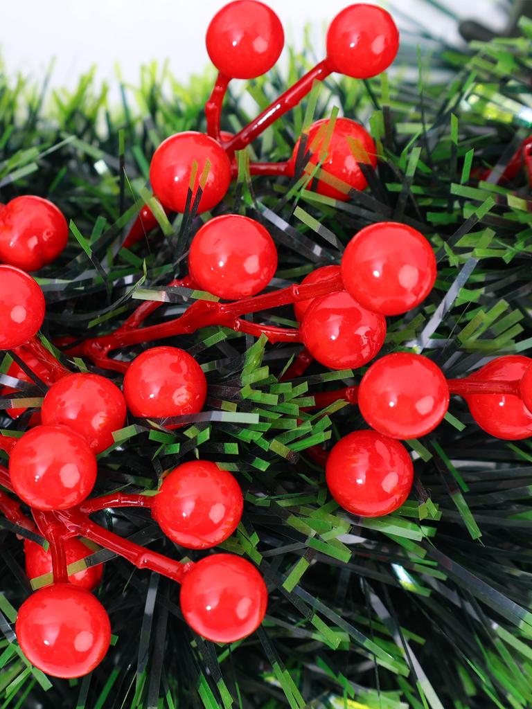 500PC Artificial Simulation Red Berry Christmas Eve Decoration DIY Family Christmas Party Decoration Living Room Coffee Table Tabletop Small Ornaments
