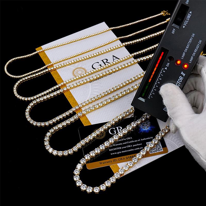 RINNTIN XP110 Ready to Ship Moissanite Tennis Chain Bracelet Ice Out Brass Bracelet Hiphop Men Women Moissanite Bracelet