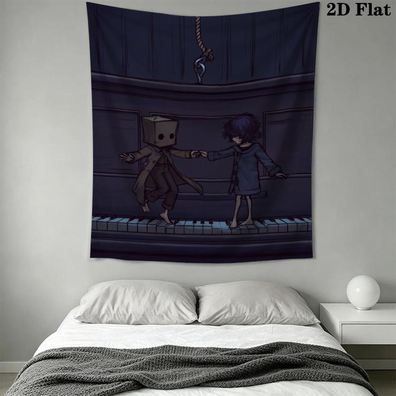 Little Nightmares Настенный Гобелен Эстетичный Настенный Подвес Печатная Тканевая Покрывало Декоративные Гобелены для Спальни Гостиной Домашний Декор