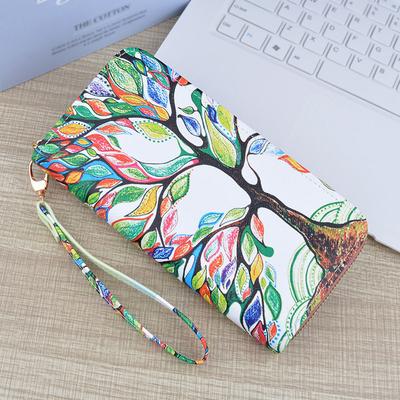 Модные Длинные Кошельки с Узором для Женщин Дам из ПУ Кожи на Молнии Сумки для Рук Сумки для Телефона Кошелек GZW