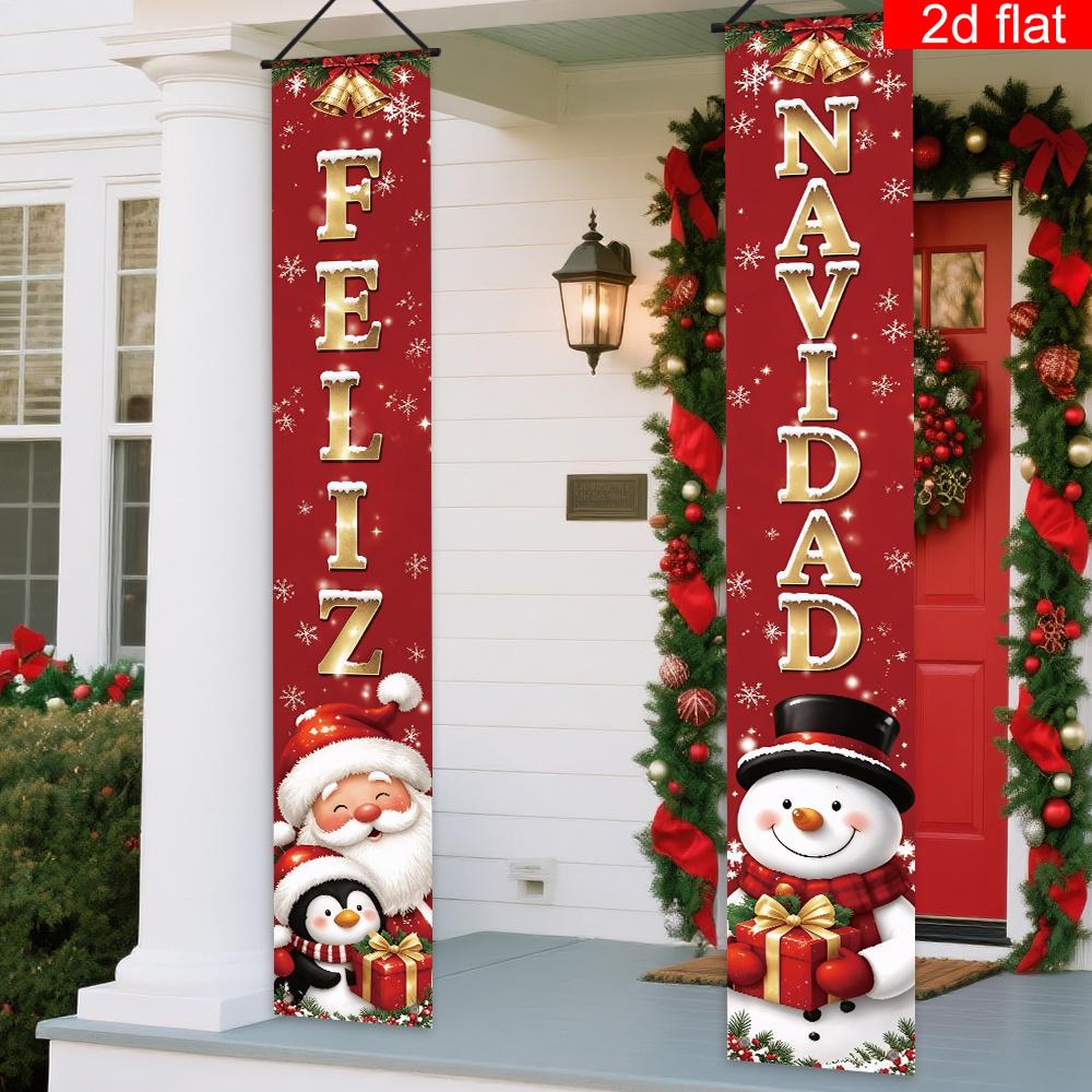 Floral Banner 2pcs New Year Decor Home Porch