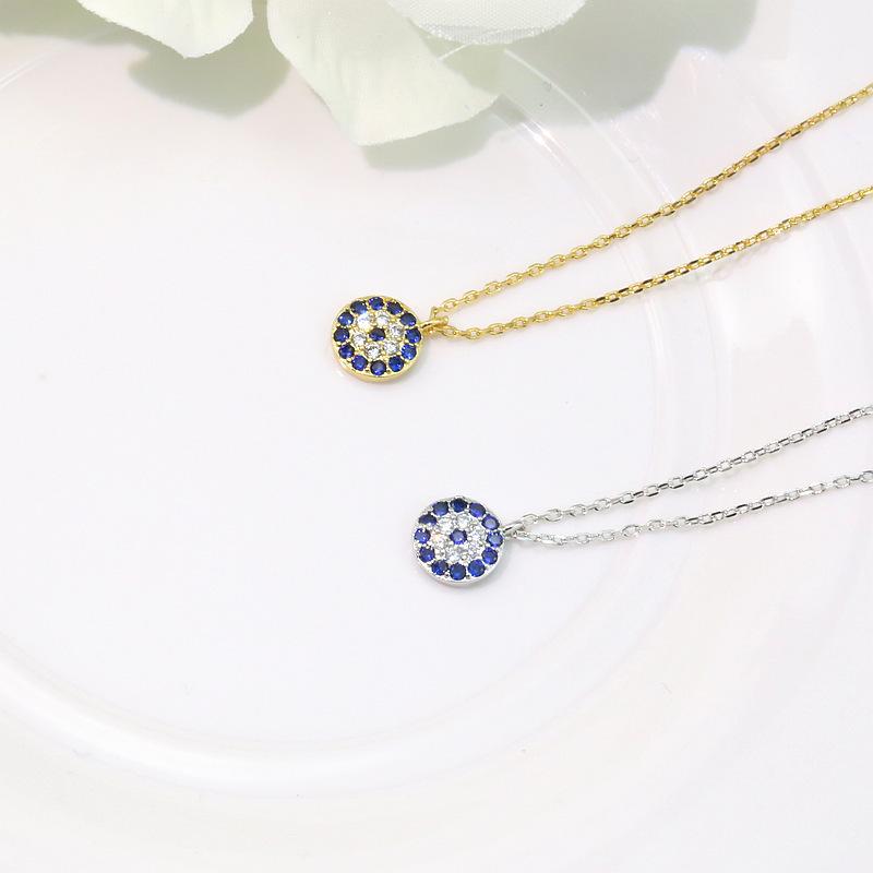 Ожерелье «Глаз дьявола» в турецком стиле, женское, короткое, с голубыми глазами, круглая цепочка на ключицу, цепочка на шею