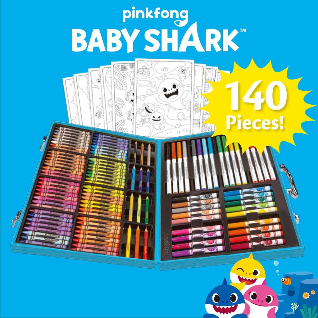 Набор для рисования Crayola Baby Shark Inspiration Art Case 140 предметов 041148 Подлинный продукт