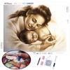 5D Diamond Painting Paris Mother and Newborn Full Diamond Art Rhinestone Diamond Character Embroidery Cross Stitch Home Decoration