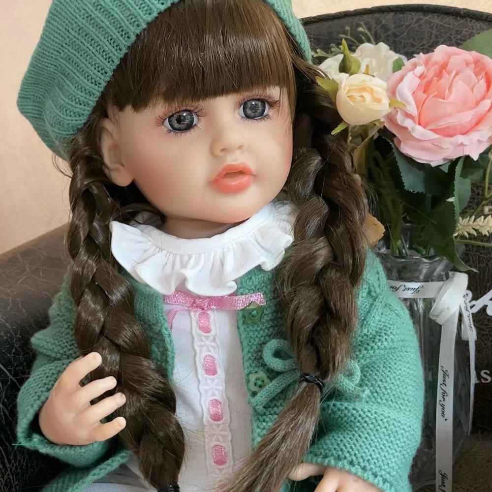 Модная кукла Reborn для девочек, полностью силиконовая, виниловая, 22 дюйма, длинные волосы принцессы, сделай сам, реалистичные куклы для новорожденных, подарок на Рождество Bebe Reborn