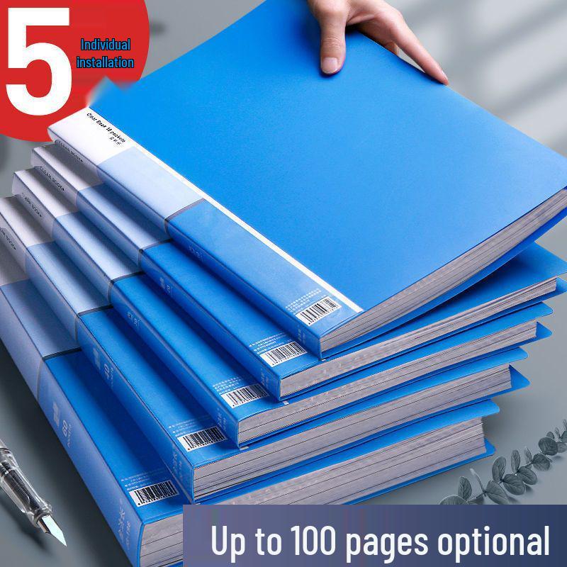 A4 Extra Thick Transparent Ring Binder with Insert Pockets for Multi-Layer Document and Sheet Music Storage