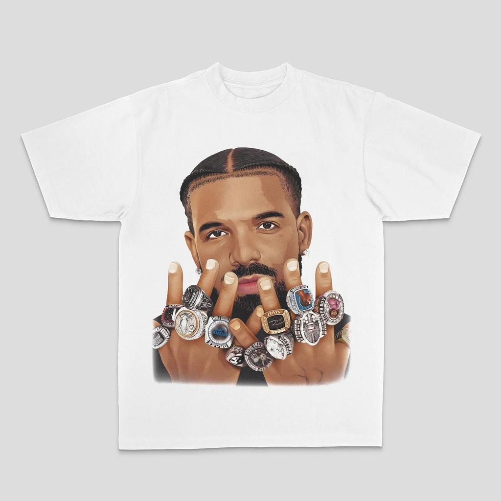Vintage Washed Drake Hip Hop Rap Canadian Rapper Music Artist Printed Cotton T-shirt Men Women Tee Summer Casual Fashion Clothing Streetwear