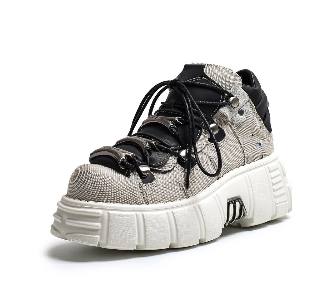 Женские ботильоны в стиле панк, модные повседневные новые рок-женские массивные туфли, мотоциклетные ботинки с металлическими украшениями, женская обувь на платформе