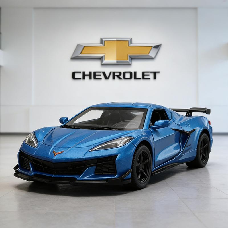 1:32 Chevrolet Corvette Z06 Суперкар Сплав Модель Автомобиля Звук и Свет Оттяжка Детская Игрушка Коллекционные items Подарок на День Рождения