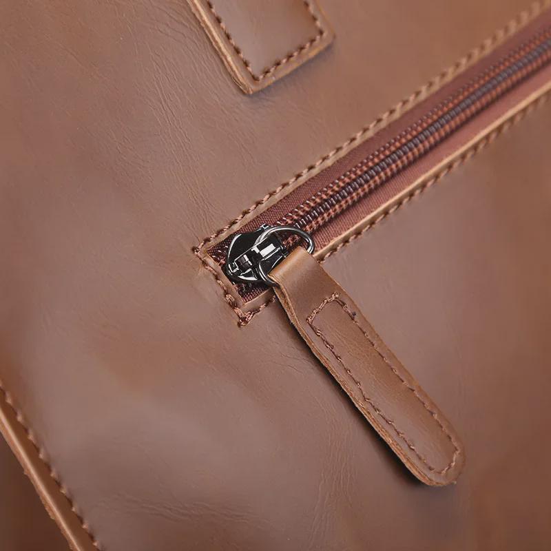 Мужская кожаная сумка через плечо Crazy Horse в стиле ретро – многофункциональная сумка-мессенджер и тоут с большой вместимостью