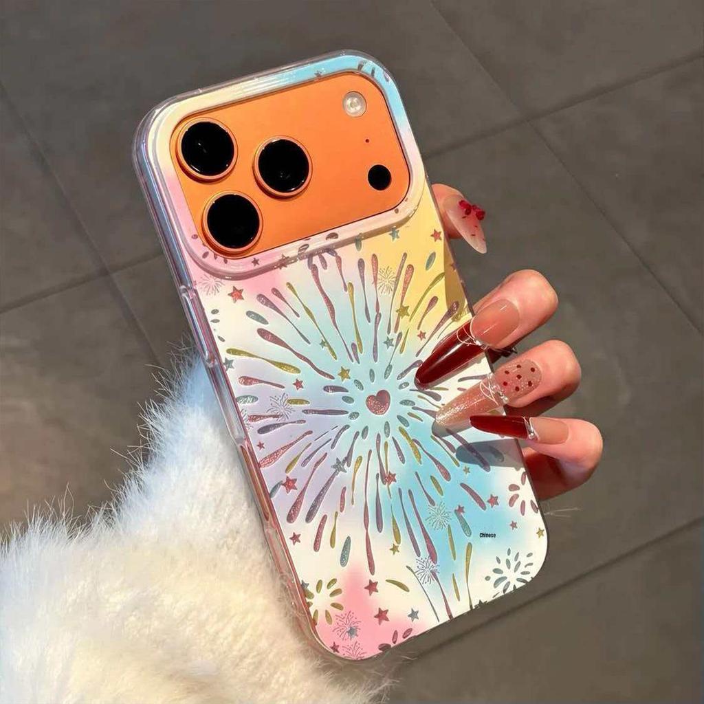 Мультяшный чехол с фейерверком для iPhone 17 Pro Max, 16 Plus и 15 Pro