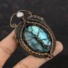 Tree Of Life Labradorite Pendant Copper Wire Wrapped Pendant Handmade Jewelry Rainbow Moonstone Pendant Gemstone Copper Jewelry Gift For Mom