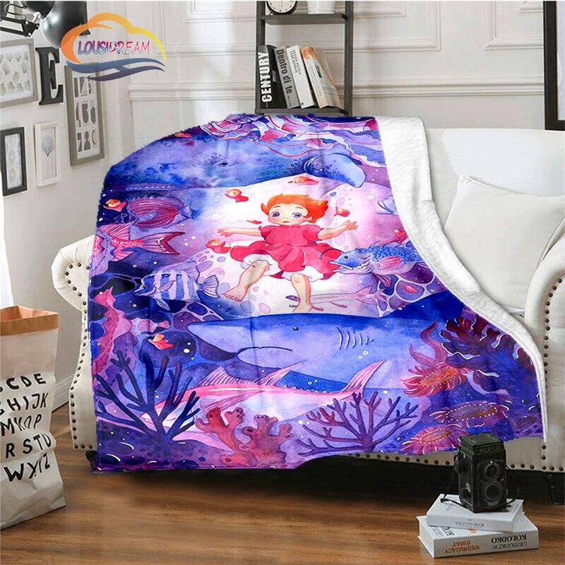 Ponyo on the Cliff, милое мультяшное одеяло Миядзаки Хаяо, одеяло из анимационной серии, одеяло «Четыре сезона» для детей и взрослых