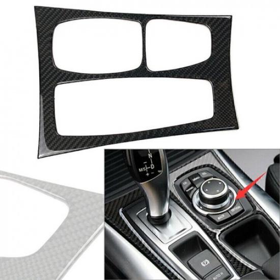 For BMW E70 X5 E71 X6 2008-2013 09 10 Carbon Fiber Car Gear Shift Box Panel Trim