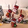 3D Santa Claus Doll & Gingham Stocking Christmas Tree Ornaments
