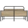 Metal Bed Frame without Mattress Smoked Oak Finish 160 x 200 cm