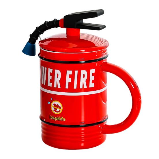 Керамическая кофейная кружка Yousheng объемом 450 мл, забавная чашка-пламегаситель с крышкой, кружка для напитков со льдом, шоколадом и молоком, креативный подарок для мужчин и женщин