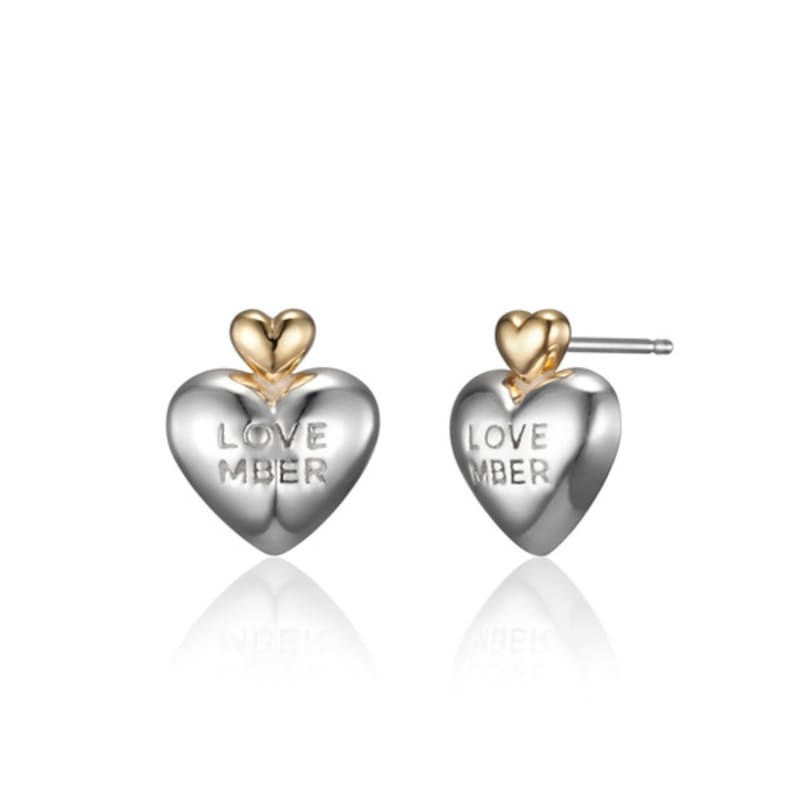 LOVEMBER [silver 925] Double Heart Studs