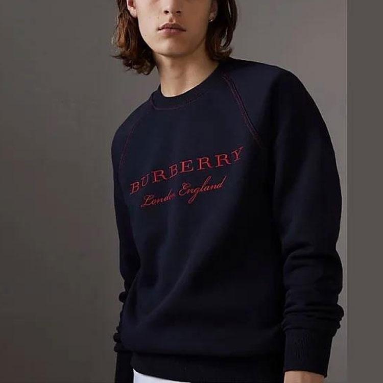 (WMNS) Burberry Logo Embroidered Hoodie Deep Blue Women's 40529791