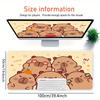 Large Multi-Size Non-Slip Rubber Base Cute, Capybara, Happy Mouse Pad, Stitched Edges Keyboard Desk Mat for School, Office, Home, Gift for F