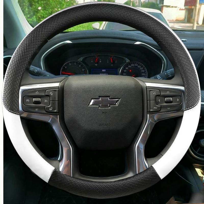 Чехол на руль автомобиля из микрофибры и кожи для Chevrolet Blazer 19-22 Silverado 19-21 3500HD 20-21 Suburban Tahoe 21