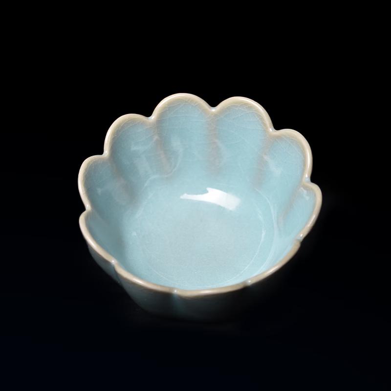 Мастерская ручной работы Печь Жу kiln Небесно-голубая глазурь Чашка для чая с лотосом