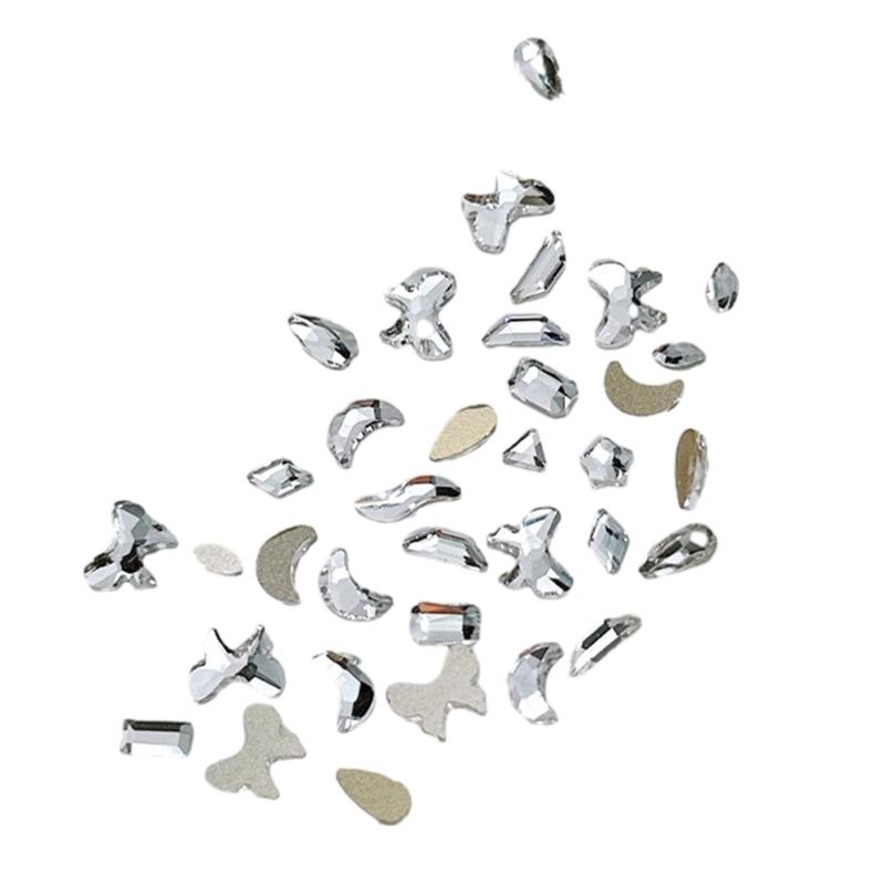100 шт. Плоские стразы для ногтей, Мини-алмазные charms для ногтей, 3D-кристаллические камни, Ювелирные изделия, DIY Маникюр, Декоративные элементы для ногтей