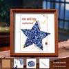 Blue & White Porcelain Ceramic Mosaic Photo Frame – Mid-Autumn Festival Patriotic Theme Decor