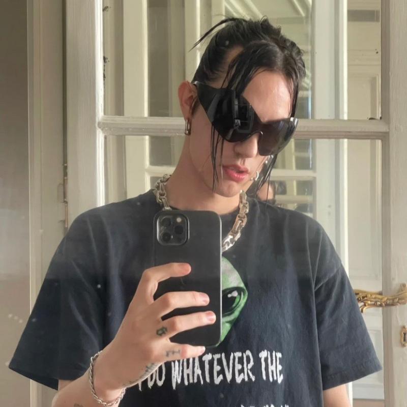 Новые Y2K Безрамочные Мужские Солнцезащитные Очки Женская Мода Уличная Фотосессия Солнцезащитные Очки Мужские Велоспорт Вождение Очки UV400