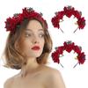 Party Costumes Hair Accessories Red Rose Crown Halloween Headbands Wedding Garland Hair Wreath