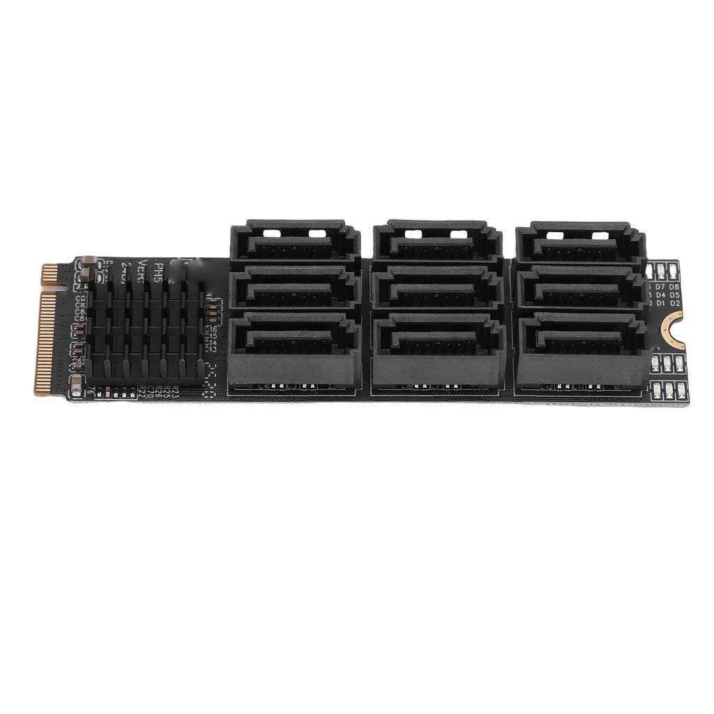Адаптер M.2 Nvme M Key PCIE3.0 X2 на 9 портов Serial ATA 3.0 Карта расширения для жесткого диска
