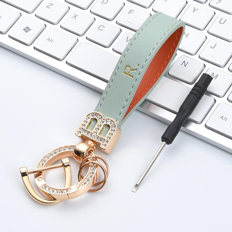 Simple Anti-lost Number Plate Keychain for Men Car Pendant Buckle Key Ring Lanyard