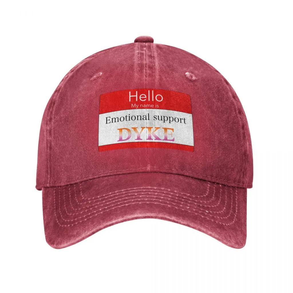 Emotional support dyke (lesbian flag) Baseball Cap Christmas Hat sailor cap for Unisex Bobble Hat Snapback Cap Luxury Women Unisexs