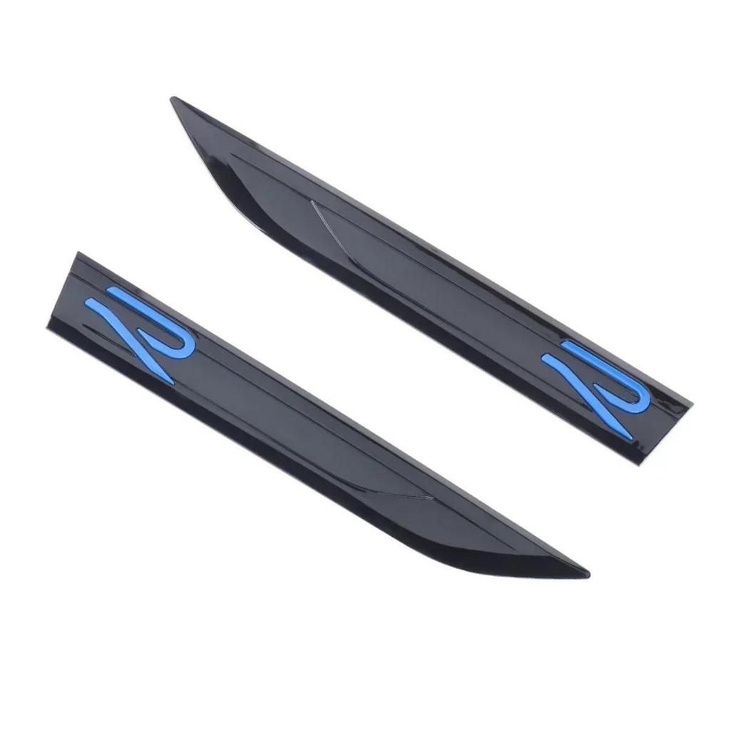 1 Pair ABS R Logo Badge Sticker Side Fender Emblem Decal High-Quality Automotive Exterior Accessories