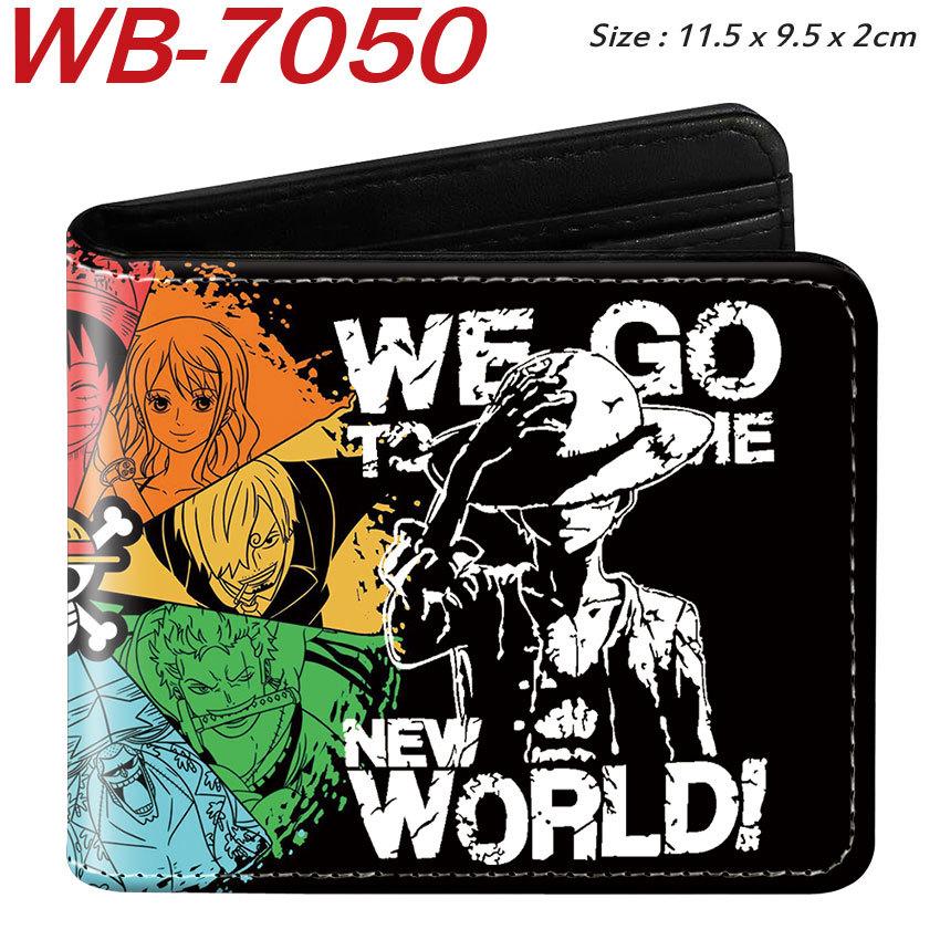 One Piece Anime Wallet Full Color Print Bi-fold Card Holder Student Anime Leather Purse