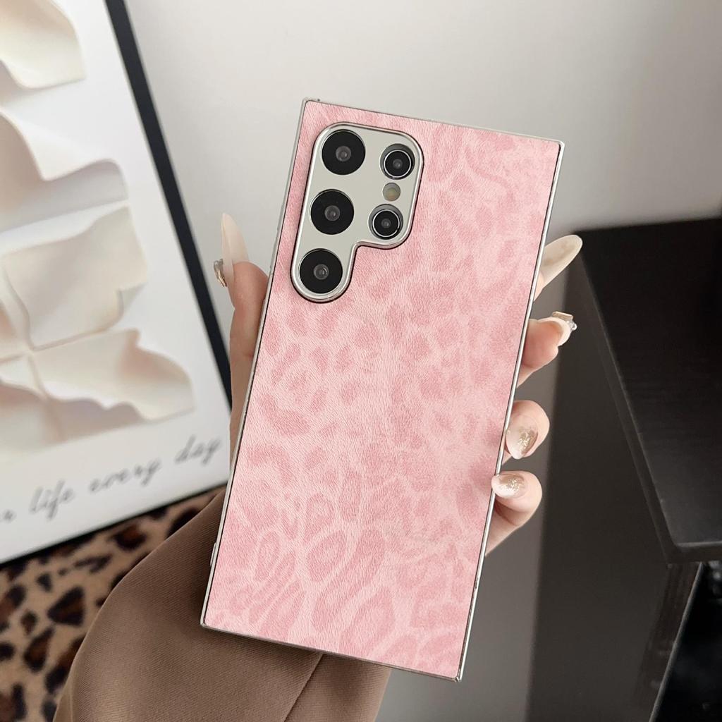 Совместимый чехол для телефона Samsung S25 Ultra с гальваническим леопардовым принтом, противоударный для S24/S24 Ultra/S23 Ultra