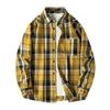 Spring and Autumn Long Sleeved Checkered Shirt for Men, Retro Loose Casual Shirt Jacket