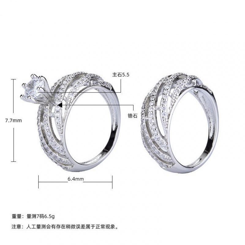 Creative Personality Jewelry Full Diamond Ring Premium Zircon Multi-Layer Spiral Winding Ring