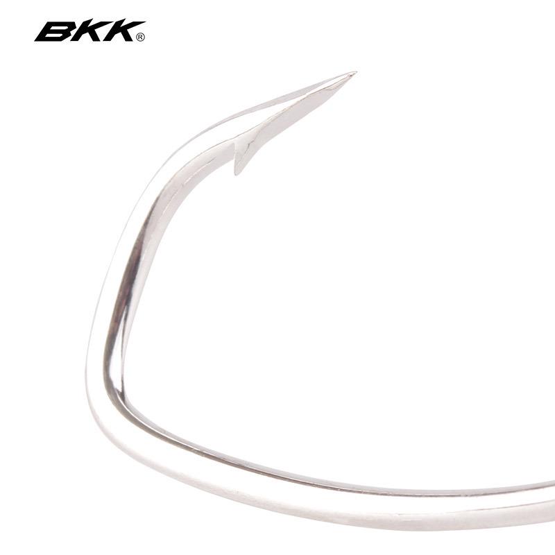 Крючок BKK с длинной ручкой, устойчивый к коррозии, для морского окуня, для наживки из живой креветки, с бородкой, изогнутый загиб, большой размер для морской рыбалки.