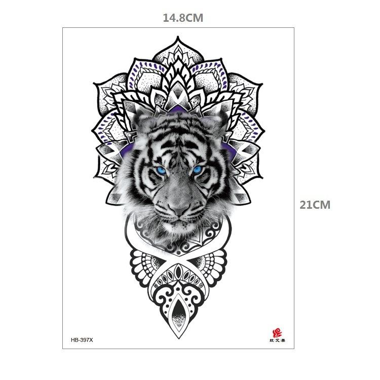 Наклейка с рисунком животного, тигр, лев, леопард, половина руки, рисунок Hb, набор для переноса воды, имитация наклейки